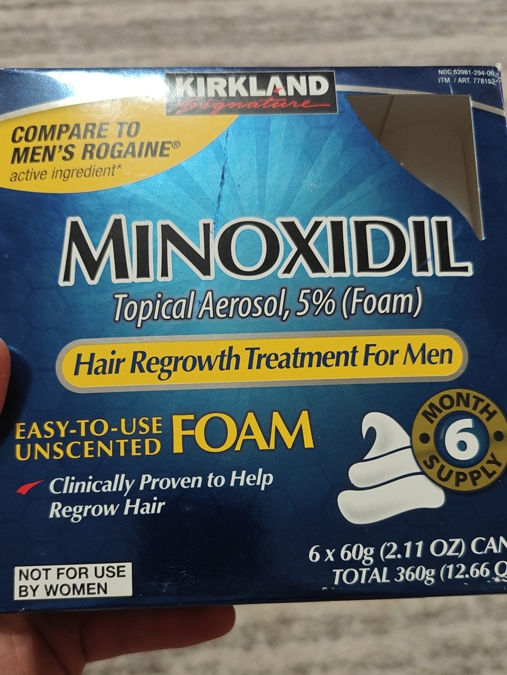 Kirkland Signature Minoxidil Foam 6 Months Best By 8/2017 Still Effective